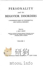 PERSONALITY AND THE BEHAVIOR DISORDERS VOLUME Ⅰ（1944 PDF版）