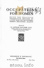 OCCUPATIONS FOR WOMEN SECOND EDITION（1927 PDF版）