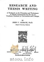 RESEARCH AND THESIS WRITING     PDF电子版封面    JOHN C.ALMACK 