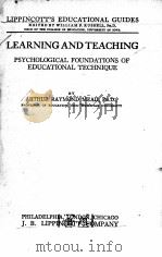 LEARNING AND TEACHING:PSYCHOLOGICAL FOUNDATIONS OF EDUCATIONAL TECHNIQUE（1923 PDF版）