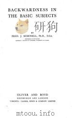 BACK WARDNESS IN THE BASIC SUBJECTS   1946  PDF电子版封面     