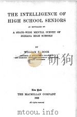 THE INTELLIGENCE OF HIGH SCHOOL SENIORS（1922 PDF版）
