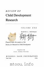 REVIEW OF CHILD DEVELOPMENT RESEARCH VOLUME ONE（1964 PDF版）