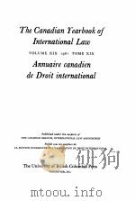 THE CANADIAN YEARBOOK OF INTERNATIONAL LAW 1981   1982  PDF电子版封面     