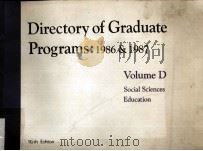 Directory of Graduate programs : 1986 & 1987.volume D（ PDF版）