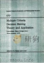MULTIPLE CRITERIA DECISION MAKING THEORY AND APPLICATION   1980  PDF电子版封面  3540099638   