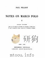 NOTES ON MARCO POLO I   1959  PDF电子版封面    PAUL PELLIOT 