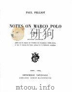 NOTES ON MARCO POLO II   1963  PDF电子版封面    PAUL PELLIOT 