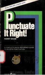 Punctuate It Right     PDF电子版封面    Harry Shaw 