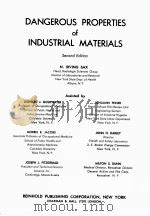 DANGEROUS PROPERTIES OF INDUSTRIAL MATERIALS SECOND EDITION（1963 PDF版）