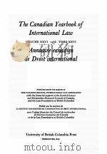 THE CANADIAN YEARBOOK OF INTERNATIONAL LAW VIL.XXVI 1988 TOME XXVI ANNUAIRE CANADIEN DE DROIT INTERN   1989  PDF电子版封面     