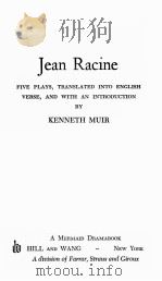 JEAN RACINE   1960  PDF电子版封面    KENNETH MUIR 