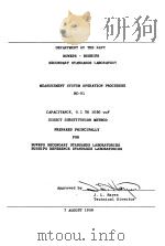 STANDARDS LABORATORY MEASUREMENT SYSTEM OPERATION PROCEDURE BC-01   1958  PDF电子版封面     