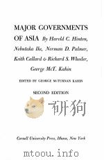 MAJOR GOVERNMENTS OF ASIA SECOND EDITION（1963 PDF版）