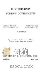 CONTEMPORARY FOREIGN GOVERNMENTS   1946  PDF电子版封面     
