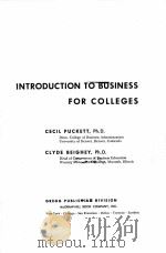 INTRODUCTION TO BUSINESS FOR COLLEGES   1953  PDF电子版封面    CECIL PUCKETT 