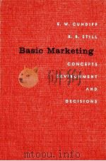 BASIC MARKETING:CONCEPTS ENVIRONMENT AND DECISIONS   1964  PDF电子版封面     