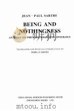 BEING AND NOTHINGNESS:AN ESSAY ON PHENOMENOLOGICAL ONTOLOGY（1993 PDF版）