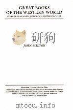 GREAT BOOKS OF THE WESTERN WORLD 32 JOHN MILTON   1980  PDF电子版封面     