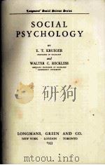 SOCIAL PSYCHOLOGY     PDF电子版封面    E.T.KRUEGER 