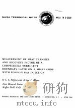 MEASUREMENT OF HEAT TRANSFER AND RECOVERY FACTOR OF A COMPRESSIBLE TURBULENT BOUNDARY LAYER ON A SHA     PDF电子版封面    C.C.PAPPAS AND ARTHUR F.OKUNO 