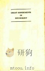 GREAT EXPERIMENTS IN PSYCHOLOGY   1932  PDF电子版封面     