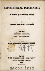 EXPERIMENTAL PSYCHOLOGY   1929  PDF电子版封面    EDWARD BRADFORD TITCHENER 