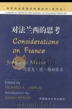 CONSIDERATIONS ON FRANCE   1994  PDF电子版封面    RICHARD A.LEBRUN 