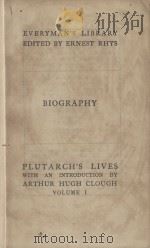 PLUTARCH'S LIVES WITH AN INTRODUCTION VOLUME I     PDF电子版封面     