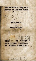 THEORY OF VISION AND OTHER WRITINGS BY BISHOP BERKELEY     PDF电子版封面     