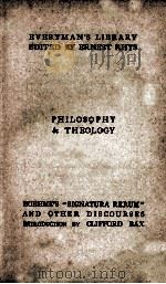BOEHME'S“SIGNATURA RERUM ”AND OTHER DISCOURSES INTRODUCTION BY CLIFFORD MAX     PDF电子版封面     