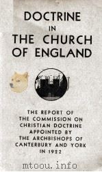 DOCTRINE IN THE CHURCH OF ENGLAND   1938  PDF电子版封面     