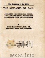 THE MESSAGES OF PAUL   1907  PDF电子版封面     