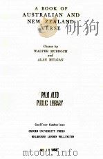 A BOOK OF AUSTRALIAN AND NEW ZEALAND VERSE   1950  PDF电子版封面    WALTER MURDOCH AND ALAN MULGAN 