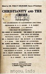 CHRISTIANITY AND THE CRISIS   1933  PDF电子版封面     