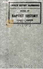 Baptist History  Book IV（1909 PDF版）