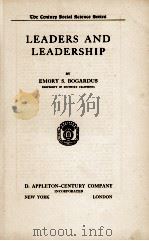 LEADERS AND LEADERSHIP（1934 PDF版）