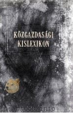 KOZGAZDASAGI KISLEXIKON   1960  PDF电子版封面    G. A. KOZLOV es SZ. P. PERVUSI 