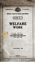 WELFARE WORK   1919  PDF电子版封面     