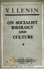 ON SOCIALIST IDEOLOGY AND CULTURE     PDF电子版封面    V.I.LENIN 