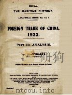 FOREIGN TRADE OF CHINA 1923 VOL.II.-EXPORTS   1924  PDF电子版封面     