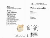 DICKSON POLYNOMIALS   1993  PDF电子版封面    R LIDL 