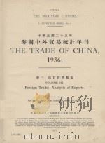 THE TRADE OF CHINA 1936 VOLUME IV: DOMESTIC TRADE: ANALYSIS OF INTERPORT MOVEMENT OF CHINESE PRODUCE   1937  PDF电子版封面     