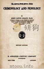 CRIMINOLOGY AND PENOLOGY REVISED EDITION   1935  PDF电子版封面     