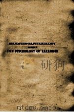 EDUCATIONAL PSYCHOLOGY VOLUME II THE PSYCHOLOGY OF LEARNING（1925 PDF版）