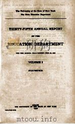 THIRTY-FIFTH ANNUAL REPORT OF THE EDUCATION DEPARTMENT  VOLUME 2 STATISTICS   1940  PDF电子版封面     