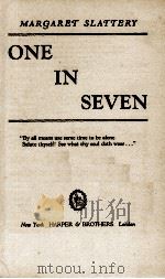 ONE IN SEVEN   1939  PDF电子版封面     