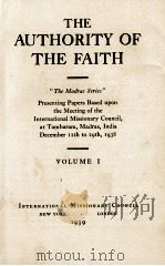 THE AUTHORITY OF THE FAITH  VOLUME I（1939 PDF版）