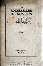 THE ROCKEFELLER FOUNDATION ANNUAL REPORT   1936  PDF电子版封面     