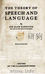 THE THEORY OF SPEECH AND LANGUAGE SECOND EDITION     PDF电子版封面     